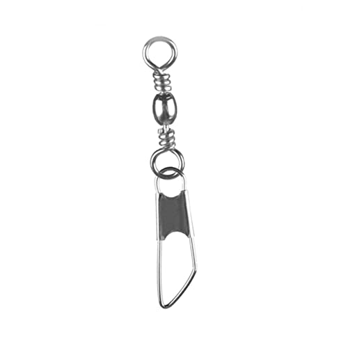 30pcs Rolling Resistance Swivel Fishing Hook Line Connector Fishing Rolling swivels Fishing Swivel Connector connectix Fishing Rolling Connector Stainless Steel to Rotate Ring - size: 8#