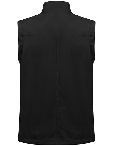 Little Donkey Andy Men's Lightweight Quick Dry Vest Windproof Sleeveless Jacket with 11 Pockets for Travel Fishing Hiking - color: Black, size: XX-Large