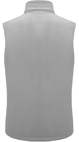XinYangNi Men's Lightweight Softshell Golf Running Vest Outerwear Zip Up Fleece Lined Windproof Sleeveless Jacket for Hiking - color: Cool Gray, size: X-Large