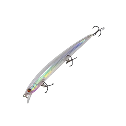 Artificial Plastic Minnow Hard Crankbait Fishing Lure with Treble Hooks for Bass and Trout