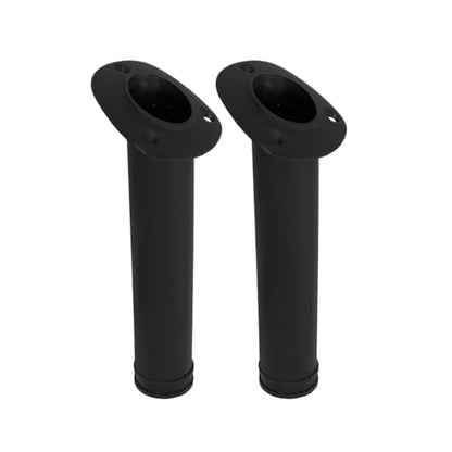 MARINE CITY Flush Mount Fishing Rod Holder 30 Degree Polypropylene, Durable, Lightweight, Easy Access for Fishing, Fits 2" Hole, Ideal for Kayaks, Boats and Yachts - color: Black, style: 2 Pcs