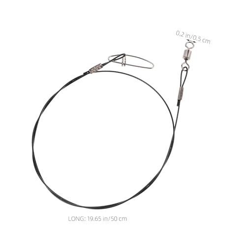 NOLITOY 10pcs Heavy Duty Steel Fishing Leaders 50cm Nylon-Coated Anti-bite Wire Lines for Freshwater and Saltwater Fishing Rig Terminal Tackle