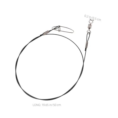 OSALADI 10pcs Stainless Steel Wire Fishing Leaders 50cm High Strength Anti-bite Fishing Line with Swivels for Freshwater and Saltwater Accessories