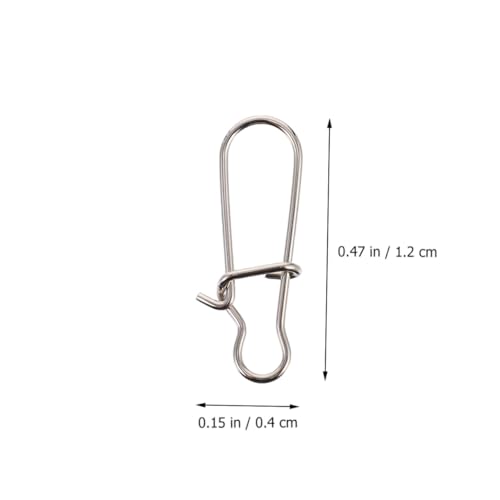 100pcs Stainless Steel Snap Connector Fishing Hooks for Snap Clip for Fishing Gear Accessories