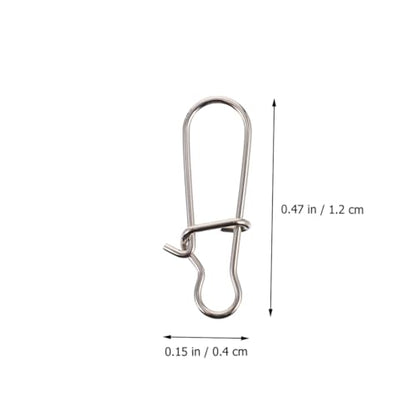 100pcs Stainless Steel Snap Connector Fishing Hooks for Snap Clip for Fishing Gear Accessories
