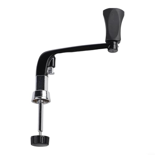 Fishing Reel Handle Crank Foldable Degree Metal Shaft Anti-Slip for 1000-5000 6000-8000 Reels Saltwater Freshwater Replacement Part Silver Black