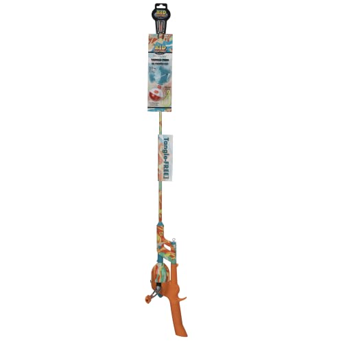 Kid Casters: Krazy Tangle-Free Fishing Combo | Spincast Reel & Practice Casting Plug | 34" Tangle-Free