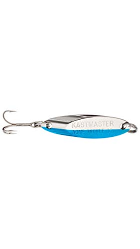 Acme Kastmaster Fishing Lure Hammered Gold 1 Oz - color: Chrome/Neon Blue, size: 1/2 oz.