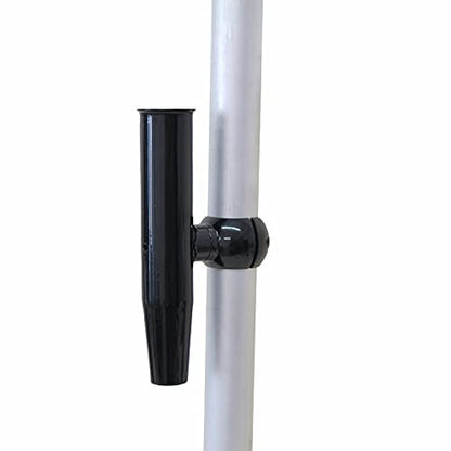 T-Top Rod Holder Aluminum Single clamp on fit 2.5",2.375",2.25",2" inch Horizontal or Vertical Fishing Boat Tower/Leaning Post/Rail Raider - color: Black
