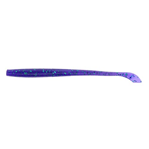 Yamamoto 5" Kut Tail Worm - color: JUNE BUG PURPLE W/ EMERALD FLAKE (10 PACK)