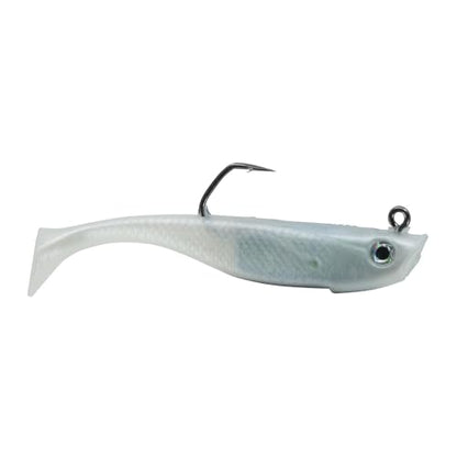 Hogy Protail Paddle Pre-Rigged Swimbait Saltwater Fishing Lure VMC Hook | Pre-rigged paddle tail swimbait with VMC Barbarian hook for Striped Bass, Bluefish, Snook, Tarpon & Tuna. - color: Bone, size: 3.5"/1oz