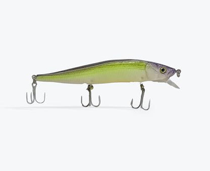 Luck E Strike STX Jerkbait, 4.5 Inch Suspending Hydrodynamic Fishing Lure, Made in The USA - color: Purple Green Apple