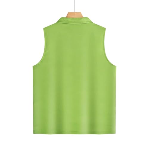 Men Women Outdoor Fishing Vest Zip Up Travel Hiking Summer Outerwear Unisex Mesh Breathable Waistcoat Lightweight - color: Green, size: 3X-Large