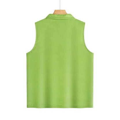 Men Women Outdoor Fishing Vest Zip Up Travel Hiking Summer Outerwear Unisex Mesh Breathable Waistcoat Lightweight - color: Green, size: 3X-Large