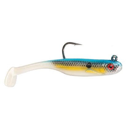 Strike King Homing Minnow Fishing Lure, Pre-Rigged Soft Plastic Swimbait, 3-Pack - color: Sexy Shad, size: 3"