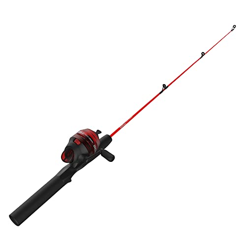 Zebco Dock Demon Spinning Reel or Spincast Reel and Fishing Rod Combo, 30-Inch Durable Fiberglass Rod, QuickSet Anti-Reverse Fishing Reel - style: Spincast Reel - Red
