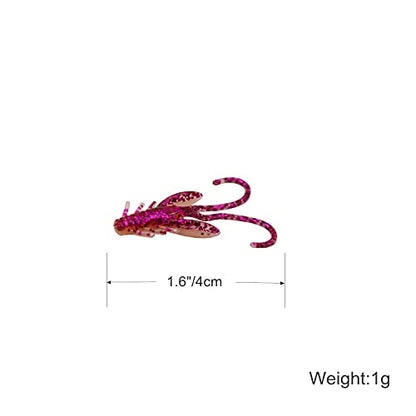 Soft Plastic Crawfish Bait Fishing Lure for Crappie, Bass, Bluegill, White Perch, Sunfish, Speckled Trout All Panfish Softlure Artificial Crayfish Lures Bait Drop Shot Rig Lure Slow Sinking - color: 4cm/1g - 70pcs(D)