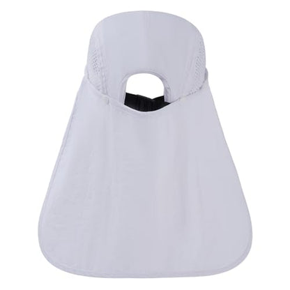 BASSDASH UPF 50+ Foldable Fishing Hat Baseball Cap with Removable Neck Flap Portable for Men Women Golf Hiking - color: White With Foldable Brim
