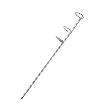 Stainless Steel Fishing Rod Holder Double Ring Ground Support Stand Fish Pole Holder 30/40/50cm Rod Spike(30cm)
