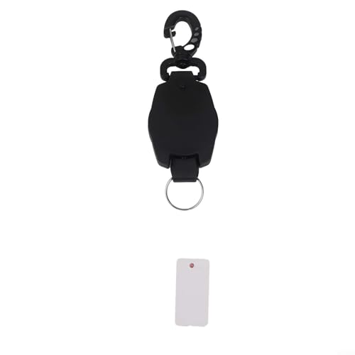 Diving For Retractor With Clip Retractable Lanyard For Scuba Snorkeling Spearfishing Anti-Lost Gear With 41 Inch Steel Wire And Locking Button Black