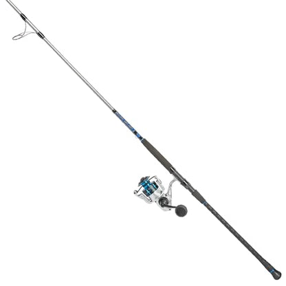 Quantum Strive Spinning Reel and Fishing Rod Combo, Graphite Composite Blank, 4+1 Bearings, Silver/Blue - size: 8'0", style: Size 5000 Reel