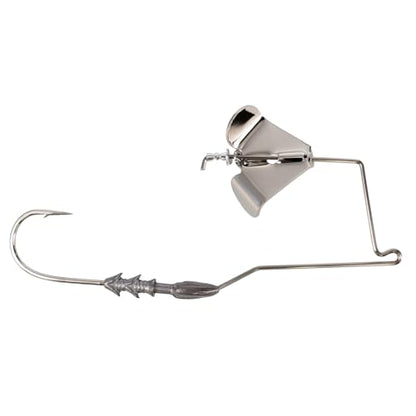 BUCKEYE LURES G-Buzz Single Bladed Buzzbait - Durable Fish-Catching Topwater Lure for Bass Fishing - color: Lead w/Nickel, size: 1/2