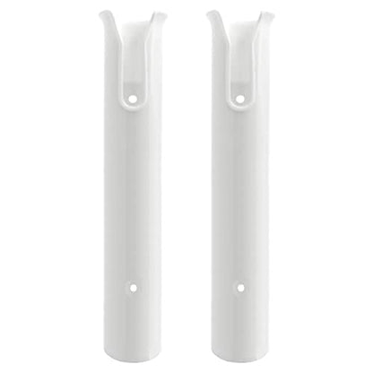 ISURE MARINE Fishing Rod Holder Bracket Wall Mounted Boat Side Mount Tool Holder Tube Links with Screws 2/3/4/6 Pole Tube (White/Black) - color: 4-Pole White