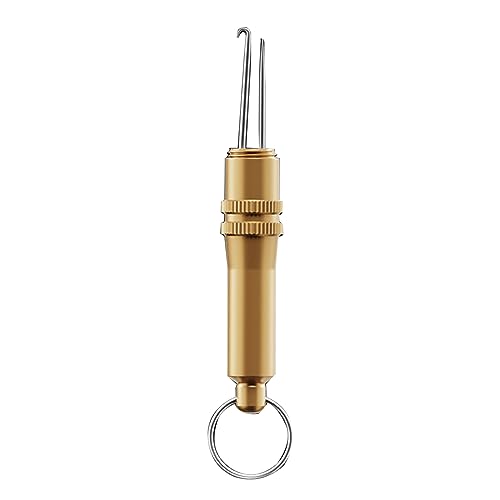 Retractable Fishing Hooks Extractor Hook Puller Fish Line Knotter Tool Fishing Hook Separator Aluminum Fish Line Remover Fishing Line Knotter Hook Needle Fishing Knot Tying Tool Fishing Knot Tying - color: Looper
