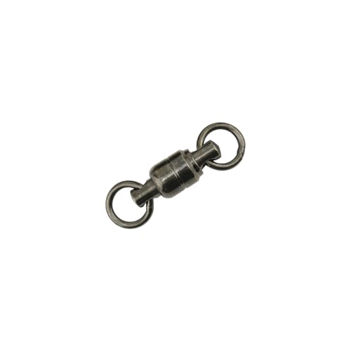 AFW Solid Brass Ball Bearing Fishing Swivels with Double Welded Rings - Patented Bullet Shaped Head for Reduced Water Resistance, Black Finish, Fishing Tackle, Up to 660lb Test