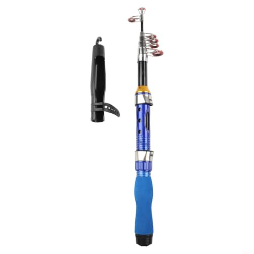 Telescopic Carbon Fishing Pole Lightweight Collapsible Travel Rod for Outdoor Anglers, Smooth Casting 5.2:1 Gear Ratio 1M 1.2m 1.5m - color: Blue, size: 1M