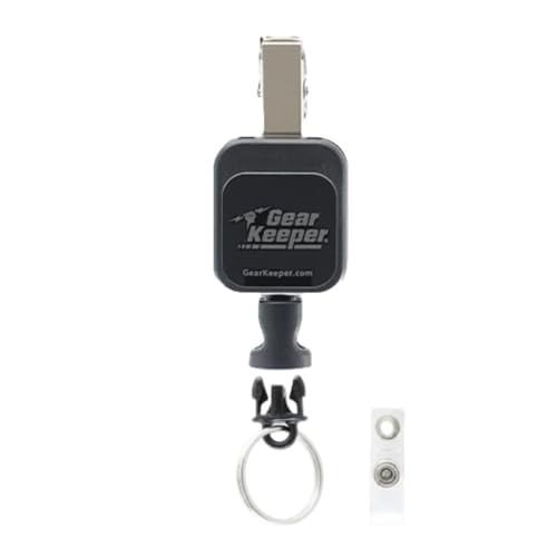 Gear Keeper Badge Reel and ID Badge Holder - Heavy Duty Retractable Keychain with Spring Clip Mount - Micro Retractable Keychain, ID Card Holder, Tool Retractor - 30” Extension - USA Made - style: Spring Clip