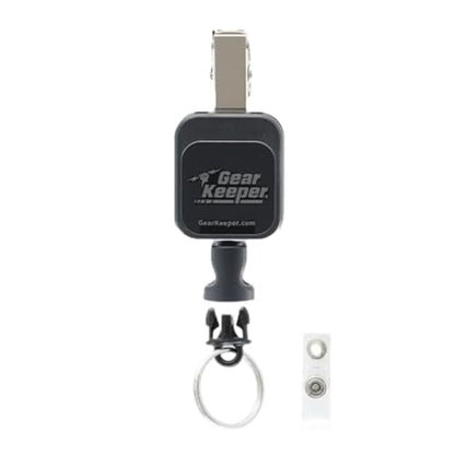 Gear Keeper Badge Reel and ID Badge Holder - Heavy Duty Retractable Keychain with Spring Clip Mount - Micro Retractable Keychain, ID Card Holder, Tool Retractor - 30” Extension - USA Made - style: Spring Clip
