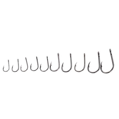 500Pcs Fishing Hooks Set – High Carbon Steel Sharpened Barbed Circle Hooks in Assorted Sizes 3 to 12 for Freshwater and Saltwater Fishing - size: 1#-with Holes