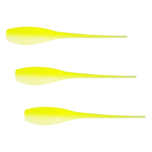 Bobby Garland Mo' Glo 2-Inch Baby Shad Glow-in-The-Dark Soft Plastic Fishing Lure, 18 per Pack - color: Ghastly Minnow, size: 2" (Pack of 3)