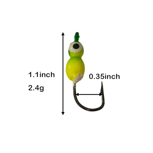 Ice Fishing Jigs Glow Fishing Bait Jigging Hook Kit Winter Metal Hooks for Crappie, Panfish, Walleye, Bluegills and Other Species - style: Style6-6pcs