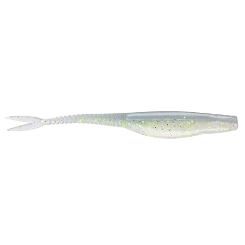 Strike King Mach Skooler Fishing Lure, Soft Plastic Jerkbait, Heavily Salted, Sleek Design, Erratic Action - color: Sexy Shad, size: 5"