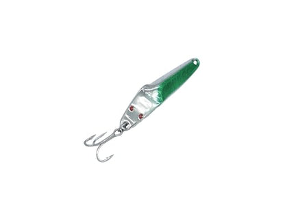 Al's Goldfish Lure Co. Lil' 49er Ice Jig - IFN50 Ice Fishing Jig with Treble Hook Off the Nose. Jigging Lure for Crappie, Perch, Panfish, Trout and Bass - 1/4 oz. 1-3/4" - color: Neon Green