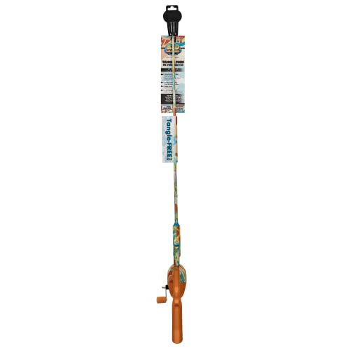 Kid Casters: Krazy Tangle-Free Fishing Combo | Spincast Reel & Practice Casting Plug | 34" Tangle-Free