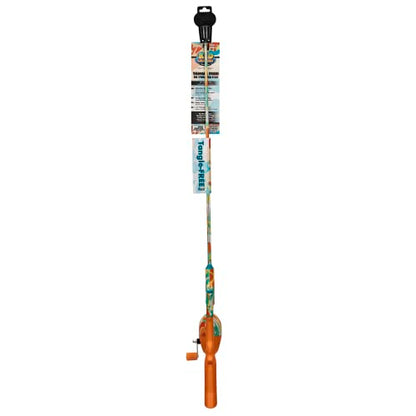 Kid Casters: Krazy Tangle-Free Fishing Combo | Spincast Reel & Practice Casting Plug | 34" Tangle-Free