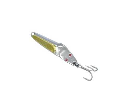 Al's Goldfish Lure Co. Lil' 49er Ice Jig - IFN50 Ice Fishing Jig with Treble Hook Off the Nose. Jigging Lure for Crappie, Perch, Panfish, Trout and Bass - 1/4 oz. 1-3/4" - color: Neon Yellow