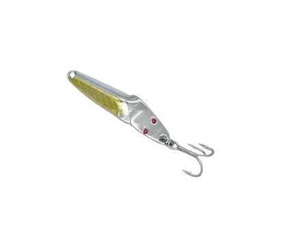 Al's Goldfish Lure Co. Lil' 49er Ice Jig - IFN50 Ice Fishing Jig with Treble Hook Off the Nose. Jigging Lure for Crappie, Perch, Panfish, Trout and Bass - 1/4 oz. 1-3/4" - color: Neon Yellow