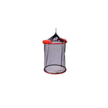 Foldable Fishing Mesh Bait Cage, Nylon Floating Basket for Live Fish, Shrimp, Crab Trap with Lanyard, Portable Keeper Net for Fresh Salt Water - size: 25*60cm