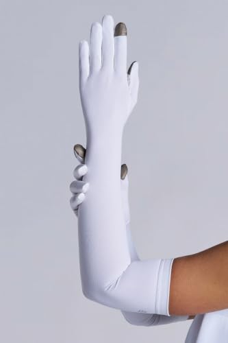 Coolibar Long Full Finger UV Sun Gloves - UPF 50+ Sun Protection - Culebra - color: White, size: X-Small