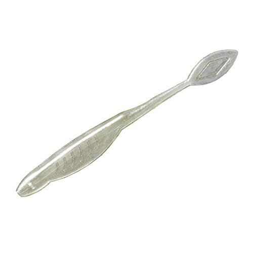 YUM Houdini Shad Soft Plastic Swim-Bait Fishing Lure with 3-Way Modifiable Tail for Custom Tail Action, 5 Inch Length, 10 per Pack - color: Pearl White