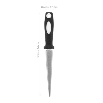OSALADI Portable Fishhook Sharpening Tool with Chain, Multi-Functional Adamas Half-Round File for Fine Filing and Outdoor Use, Sturdy Black Fish Hook Sharpener