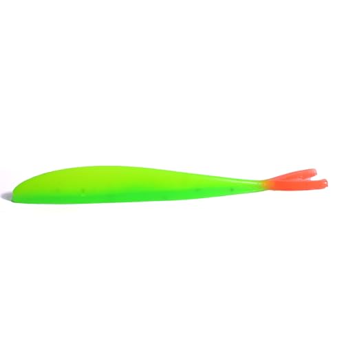 Dongrun Soft Bait, Split Tail Design,Soft Lure for Trout Crappie Bass,Durable Plastic Bait Swimmer for Saltwater/Freshwater, Fishing Lover's Gift - color: fluorescent green