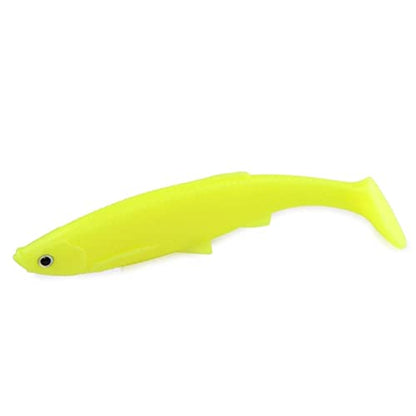 ZHENGYI 4pcs Paddle Tail 14.5g 120mm Fishing Soft Lures 3D Eyes T Tail Artificial Bait Plastic Pike Fishing Lures - color: G