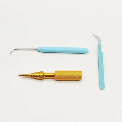 3-Piece Fishing Reel Maintenance Tool Kit - Metal Bearing Remover & Gear Service Set for Spinning and Baitcasting Reels - color: Gold