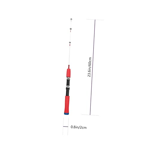 POPETPOP Portable Ice Fishing Rod Lightweight Short Winter Fishing Pole Metal Lure