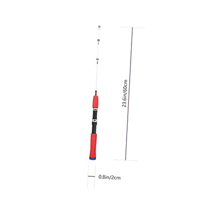 POPETPOP Portable Ice Fishing Rod Lightweight Short Winter Fishing Pole Metal Lure